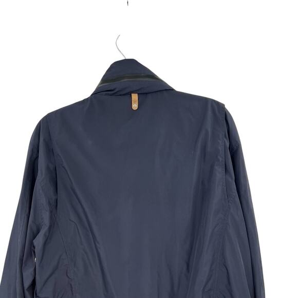 Mackage‎ Wyatt Safari Rain Jacket Button Zipper Leather Trim Blue Size 44 US XL - Picture 10 of 15
